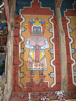 Water damage to Kachina painting by H. Arden Edwards